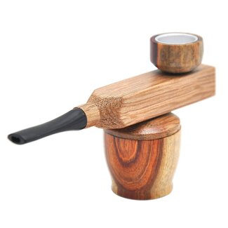 DRAGON CASTLE WOODEN HAND PIPE WITH STAND WD-031