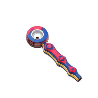 WOODEN HAND PIPE WITH METAL BOWL WD-027C