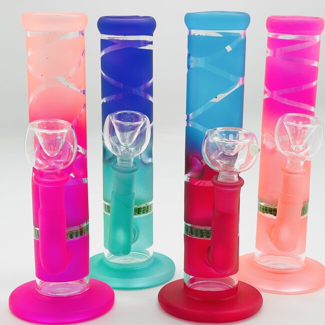 8'' HONEYCOMB STRAIGHT TUBE  TWO TONE BONG SL-15