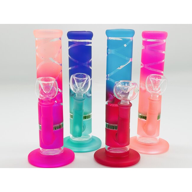 8'' HONEYCOMB STRAIGHT TUBE  TWO TONE BONG SL-15