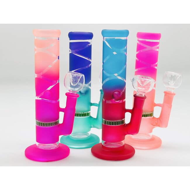 8'' HONEYCOMB STRAIGHT TUBE  TWO TONE BONG SL-15