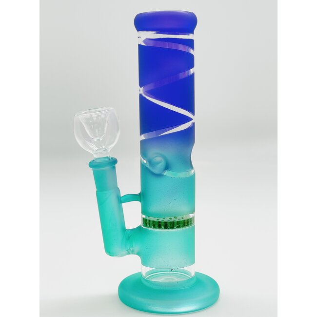 8'' HONEYCOMB STRAIGHT TUBE  TWO TONE BONG SL-15