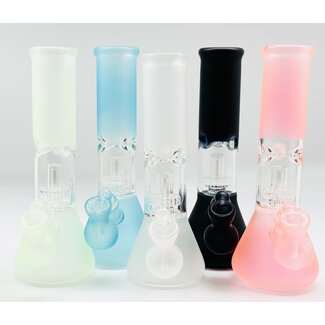 SINGLE  PERC FROSTED WATER PIPE 10" BEAKER C4041 MIX