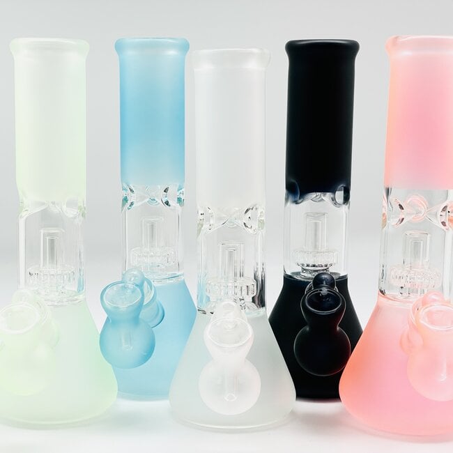 SINGLE  PERC FROSTED WATER PIPE 10" BEAKER C4041 MIX