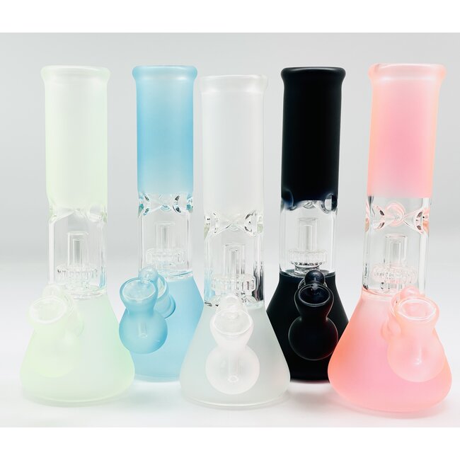 10'' SINGLE  PERC FROSTED WATER PIPE  BEAKER C4041 MIX