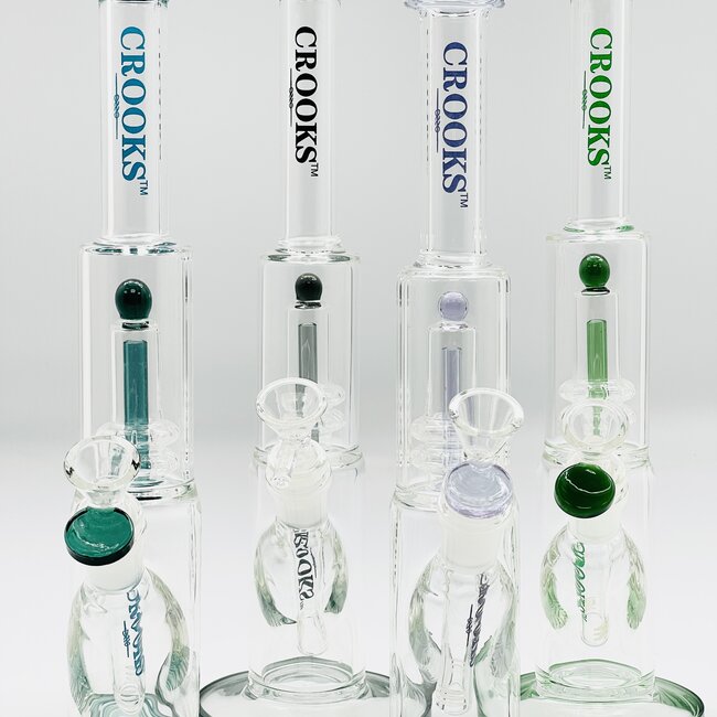 Crooks glass 13'' PERC WATER PIPE C1111