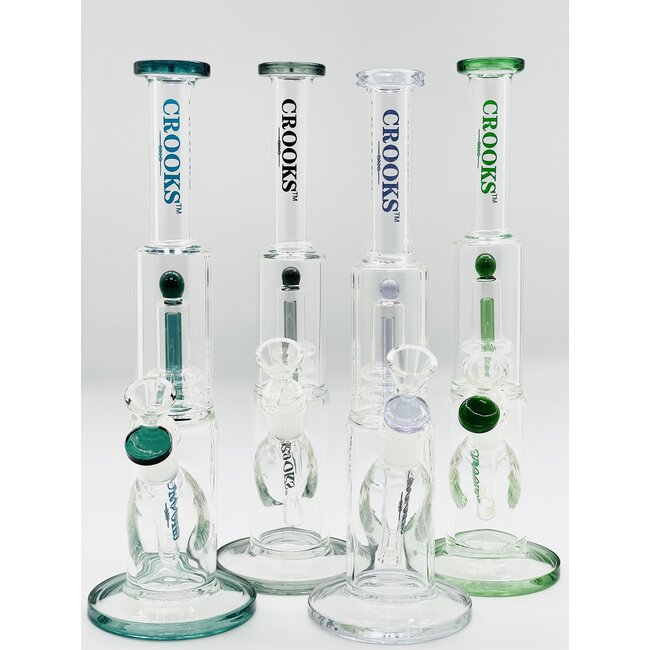 Crooks glass 13'' PERC WATER PIPE C1111