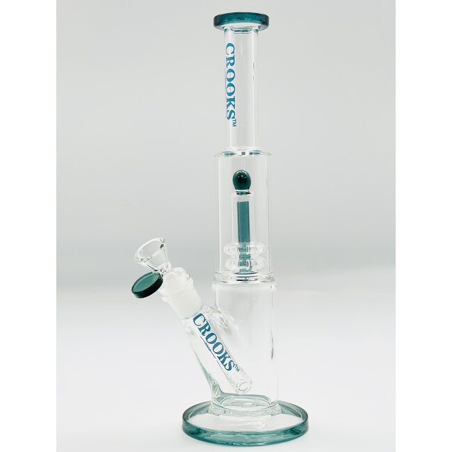 Crooks glass 13'' PERC WATER PIPE C1111