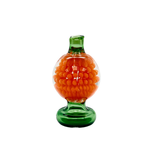 CRYSTAL GLASS BUBBLE CAP MARBLED FLOWER DESIGN CARB CAP CB-41