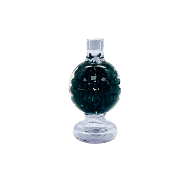 CRYSTAL GLASS BUBBLE CAP MARBLED FLOWER DESIGN CARB CAP CB-41