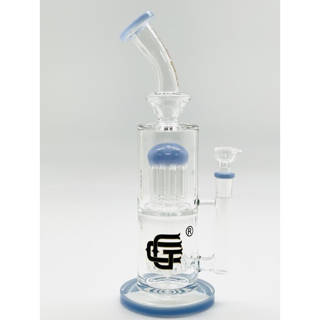 CRYSTAL GLASS 12'' BENT NECK SINGLE TREE PERC BONG C4100