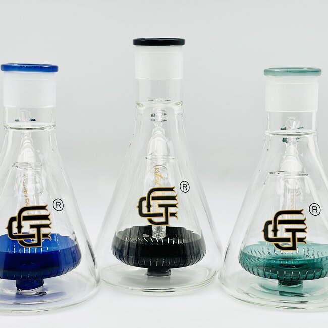 CRYSTAL GLASS 9''  BUILD WATER PIPE WITH MATRIX BEAKER AND TOP C21171