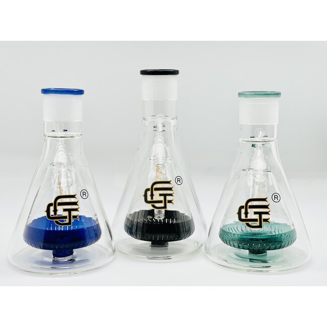 CRYSTAL GLASS 9''  BUILD WATER PIPE WITH MATRIX BEAKER AND TOP C21171