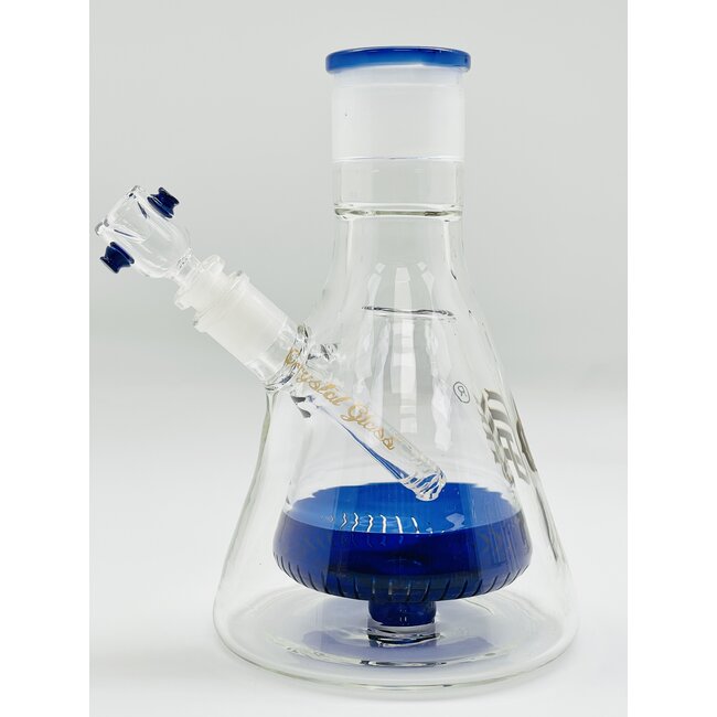 CRYSTAL GLASS 9''  BUILD WATER PIPE WITH MATRIX BEAKER AND TOP C21171