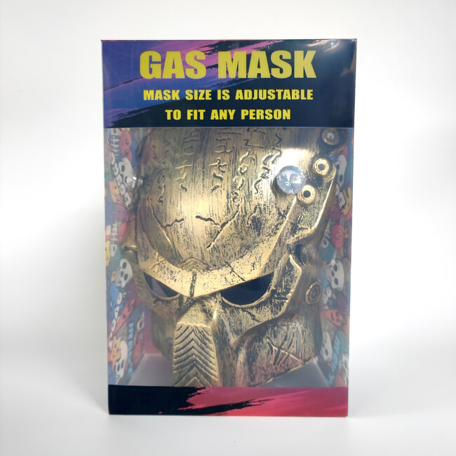 KAPOW KAPOW PREDATOR INSPIRED GAS MASK WITH SKULL ACRYLIC BONG 2-GOLD S921