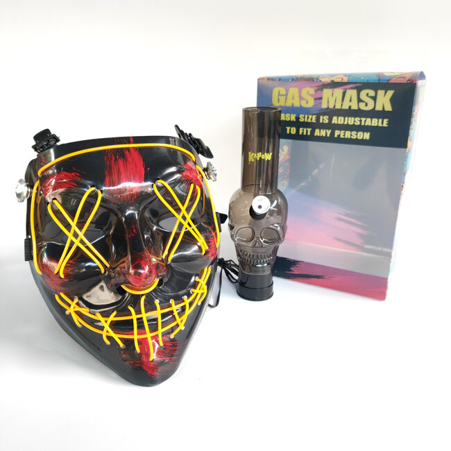 KAPOW KAPOW COLORFUL GAS MASK BONG WITH ACRYLIC -S942