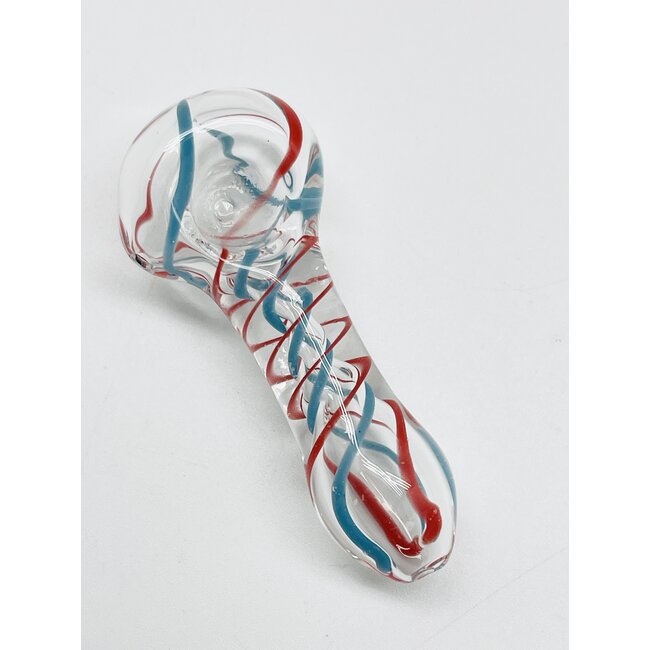 3'' CROSS LINE WORK PATTERN GLASS HAND PIPE