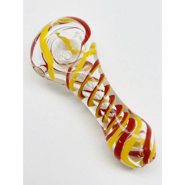 3'' CROSS LINE WORK PATTERN GLASS HAND PIPE