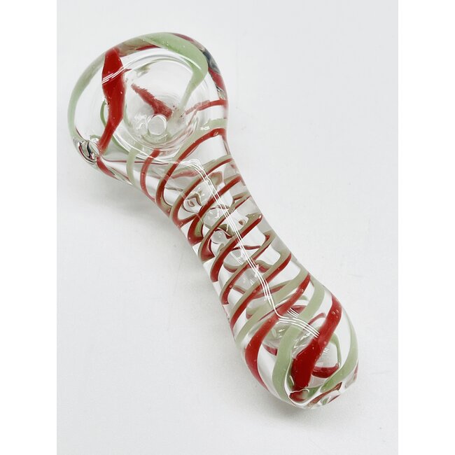 3'' CROSS LINE WORK PATTERN GLASS HAND PIPE
