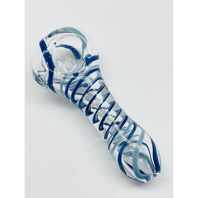 3'' CROSS LINE WORK PATTERN GLASS HAND PIPE