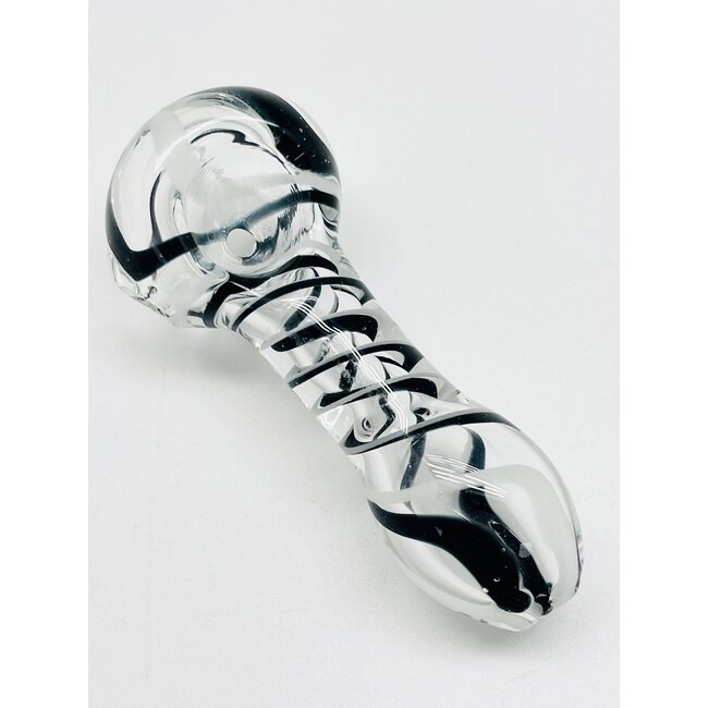 3'' CROSS LINE WORK PATTERN GLASS HAND PIPE