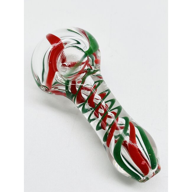 3'' CROSS LINE WORK PATTERN GLASS HAND PIPE