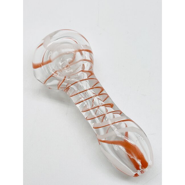 3'' CROSS LINE WORK PATTERN GLASS HAND PIPE