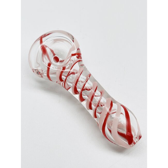 3'' CROSS LINE WORK PATTERN GLASS HAND PIPE