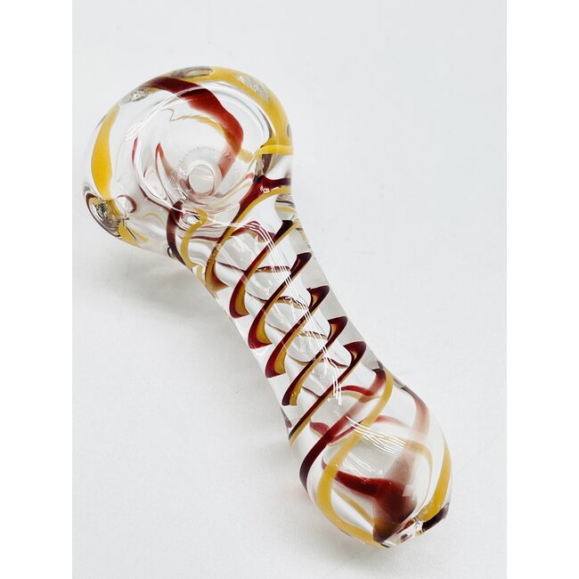 3'' CROSS LINE WORK PATTERN GLASS HAND PIPE