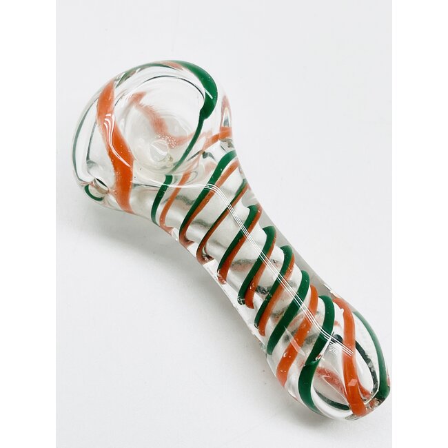 SPIRAL GLASS HAND PIPE 3 INCH