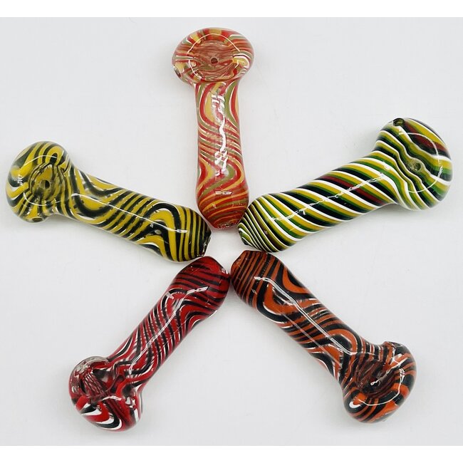 3.5'' SPIRAL SOLID COLOUR GLASS HAND  PIPE