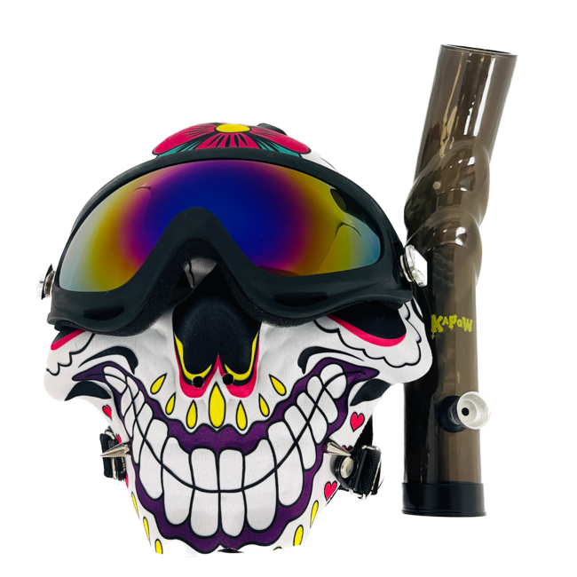 KAPOW KAPOW PINK+WHITE  SKULL -S910