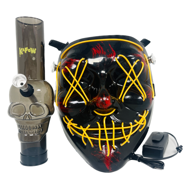 KAPOW KAPOW COLORFUL GAS MASK BONG WITH ACRYLIC -S942