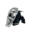 KAPOW KAPOW DOUBLE FACE GAS MASK 3-SKULL SILVER S922