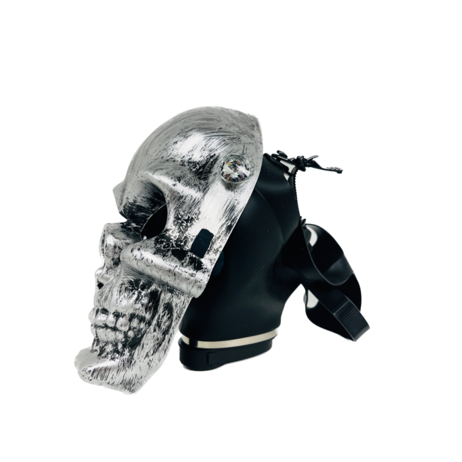 KAPOW KAPOW DOUBLE FACE GAS MASK 3-SKULL SILVER S922