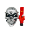 KAPOW KAPOW DOUBLE FACE GAS MASK 3-SKULL SILVER S922