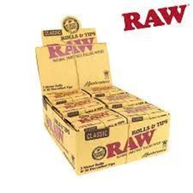 RAW RAW 3 METER 30 PRE ROLLED TIPS