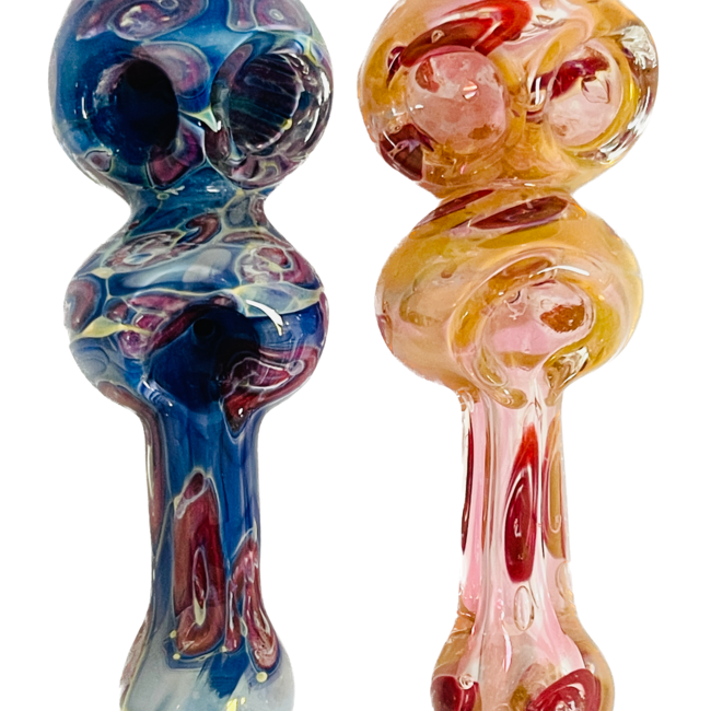 5.5'' TRIPLE BOWL GLASS HAND PIPE