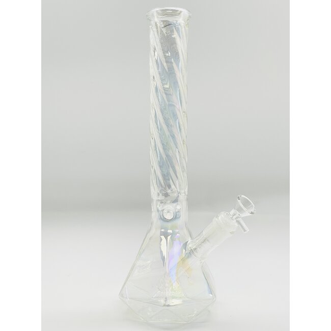 14'' TWISTED DIAMOND BASE BEAKER WATER BONG C-9
