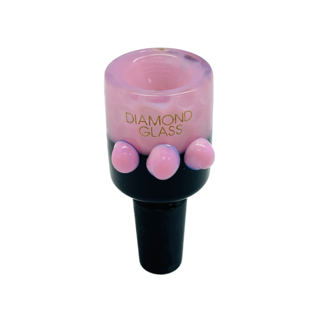 CHRYSTAL GLASS 14MM  BLACK&COLOUR BUBBLE BUCKET GLASS BOWL