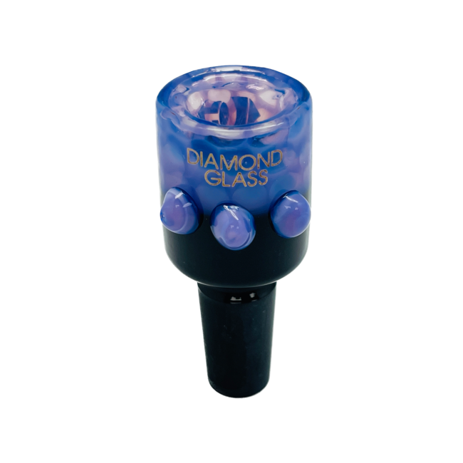 CHRYSTAL GLASS 14MM  BLACK&COLOUR BUBBLE BUCKET GLASS BOWL