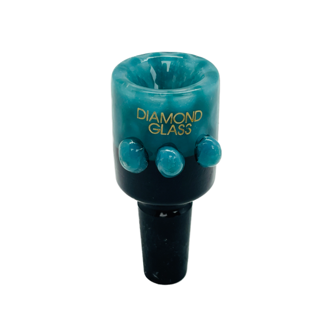 CHRYSTAL GLASS 14MM  BLACK&COLOUR BUBBLE BUCKET GLASS BOWL