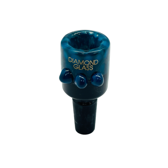 CHRYSTAL GLASS 14MM  BLACK&COLOUR BUBBLE BUCKET GLASS BOWL