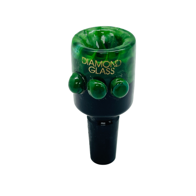 CHRYSTAL GLASS 14MM  BLACK&COLOUR BUBBLE BUCKET GLASS BOWL