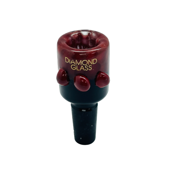 CHRYSTAL GLASS 14MM  BLACK&COLOUR BUBBLE BUCKET GLASS BOWL