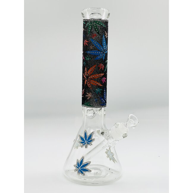 14''-9MM SUPER THICK BEADED BEAKER WATER BONG C4106