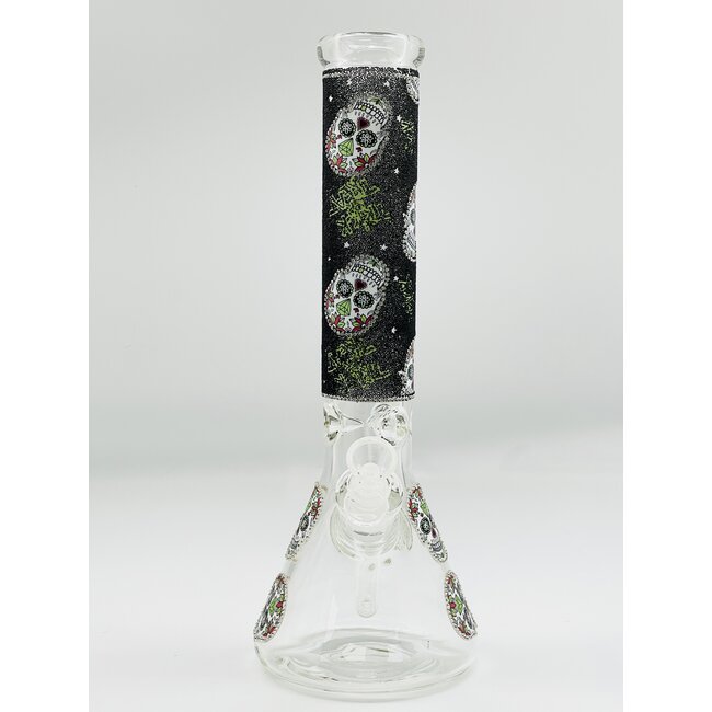 14''-9MM SUPER THICK BEADED BEAKER WATER BONG C4106