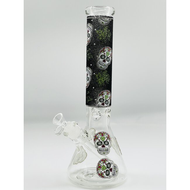 14''-9MM SUPER THICK BEADED BEAKER WATER BONG C4106
