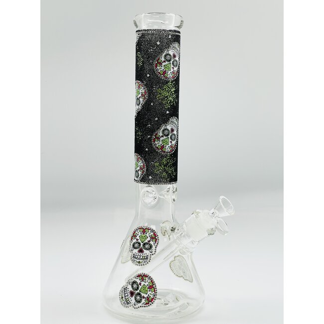 14''-9MM SUPER THICK BEADED BEAKER WATER BONG C4106