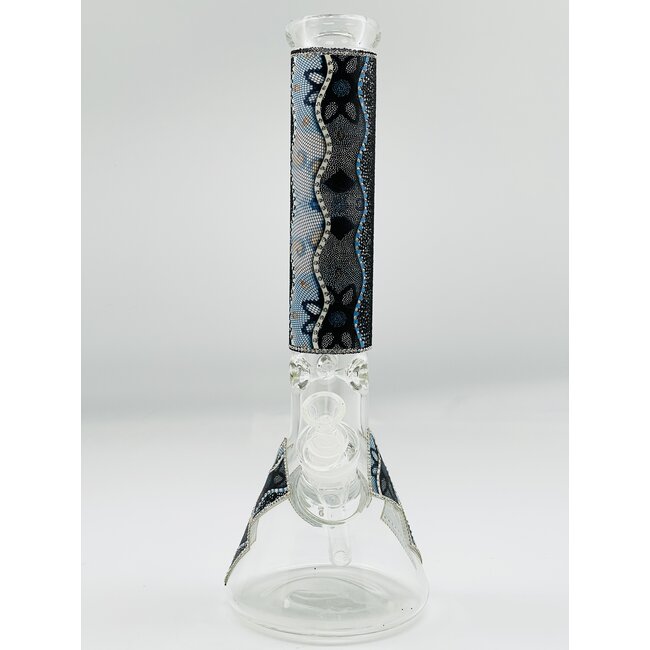 14''-9MM SUPER THICK BEADED BEAKER WATER BONG C4106